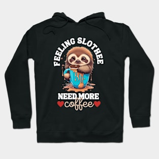 Funny Sloth Caffeine Black Hoodie